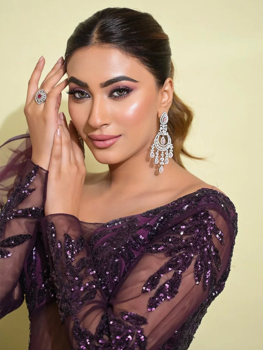 Deep purple gown