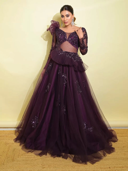 Deep purple gown