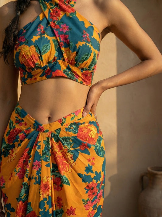 Floral Dhoti Set