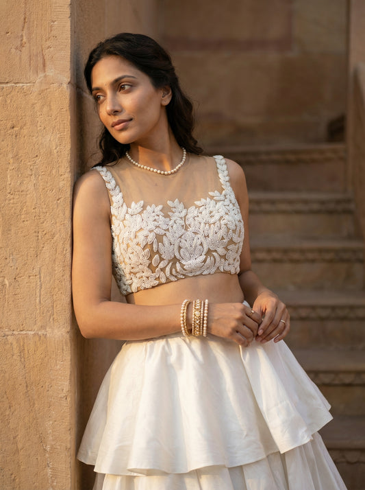 Ivory layered Skirt