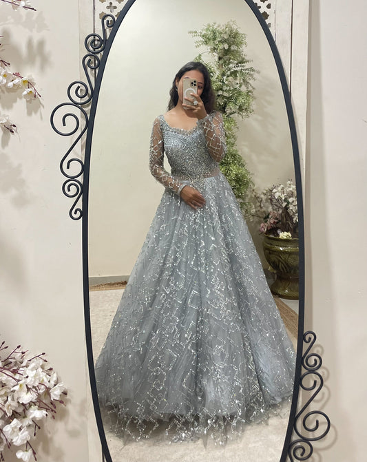 Grey Sequence Gown