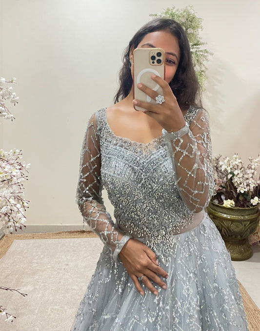 Grey Sequence Gown