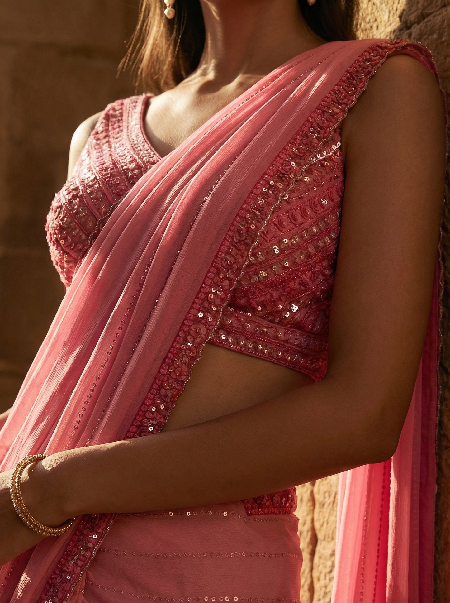 Chic Pink Saree By Chamee & Palak