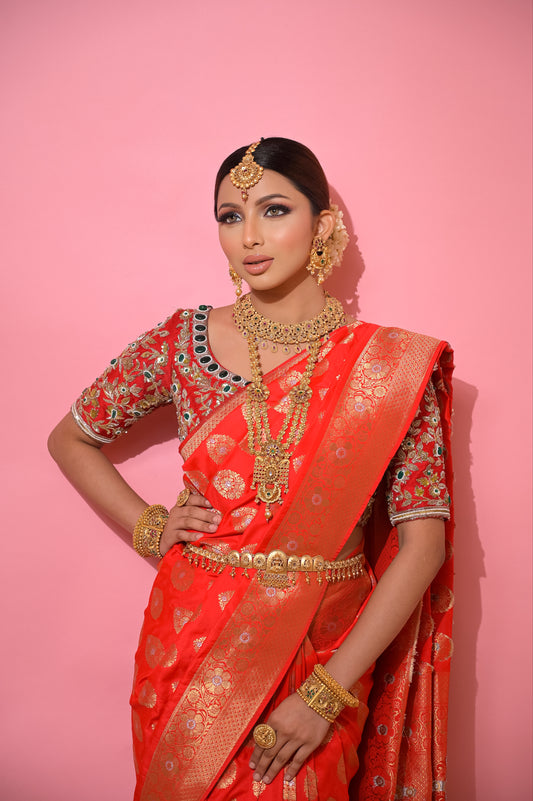 Red Banarsi Saree