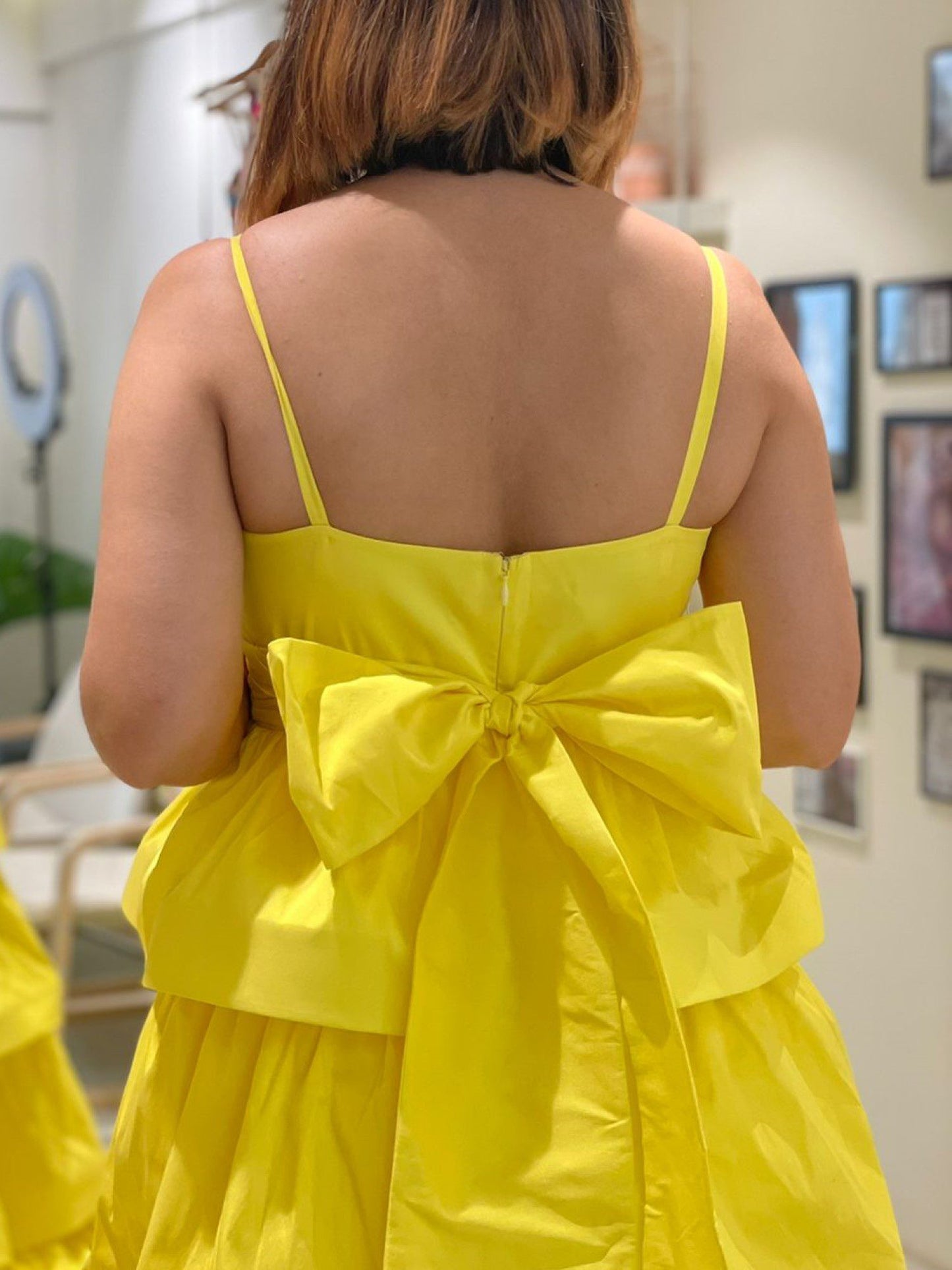 Yellow ruffle gown