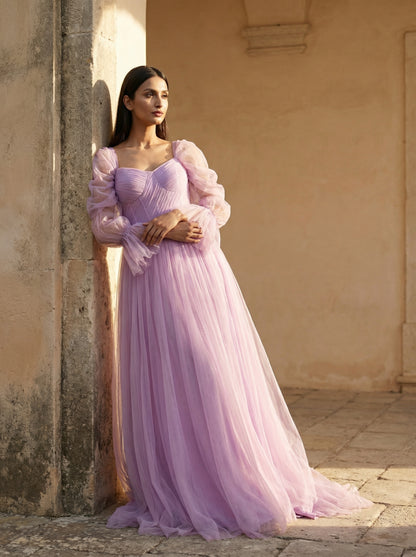 Lillac tulle gown