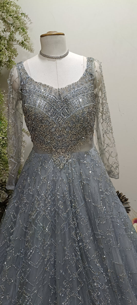 Grey Sequence Gown