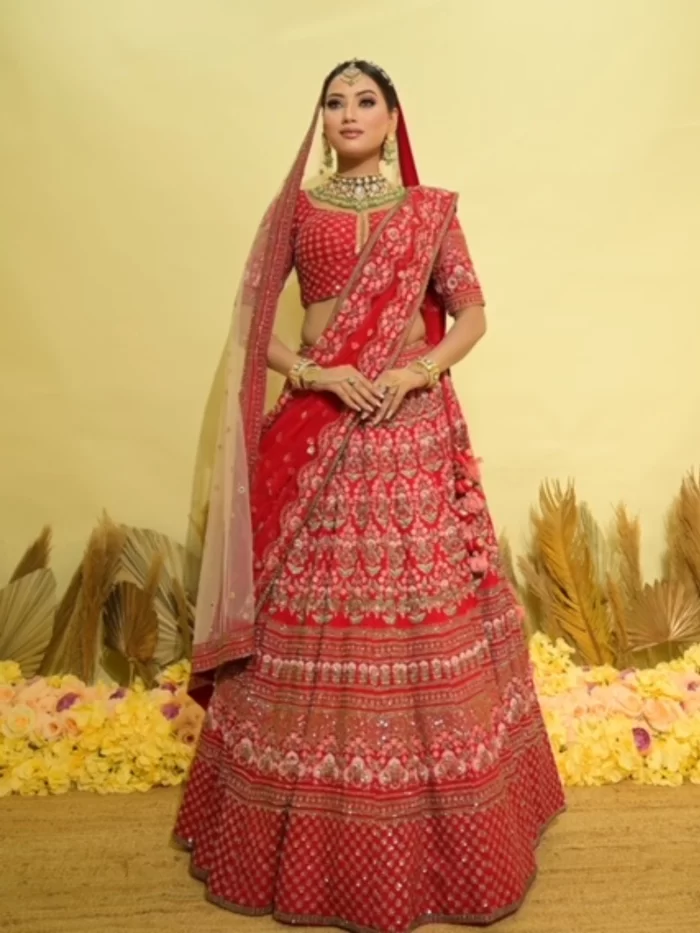 Jaisal Red Lehenga