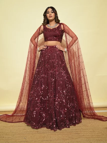 Wine color velvet wedding lehenga choli 1105 | Bridal lehenga online,  Latest bridal lehenga, Indian fashion dresses