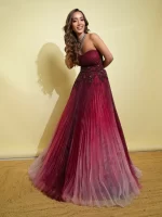 Dolly J Wine Gown