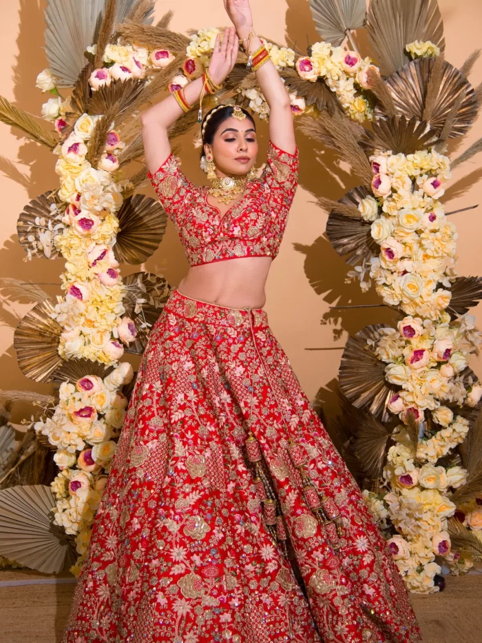 Vishaka Red Lehenga